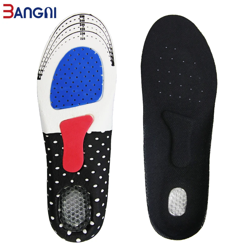 3ANGNI 1 Pair Sport Running Soft Silicone Gel Insoles for feet Man Women orthopedic pad Shock Absorption arch support shoes sole