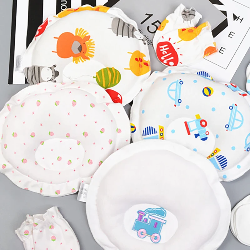 Infant Pillow Head Positioner Baby Sleep Pillow Cotton Newborn Head Support 0-12 Month Bedding Printing