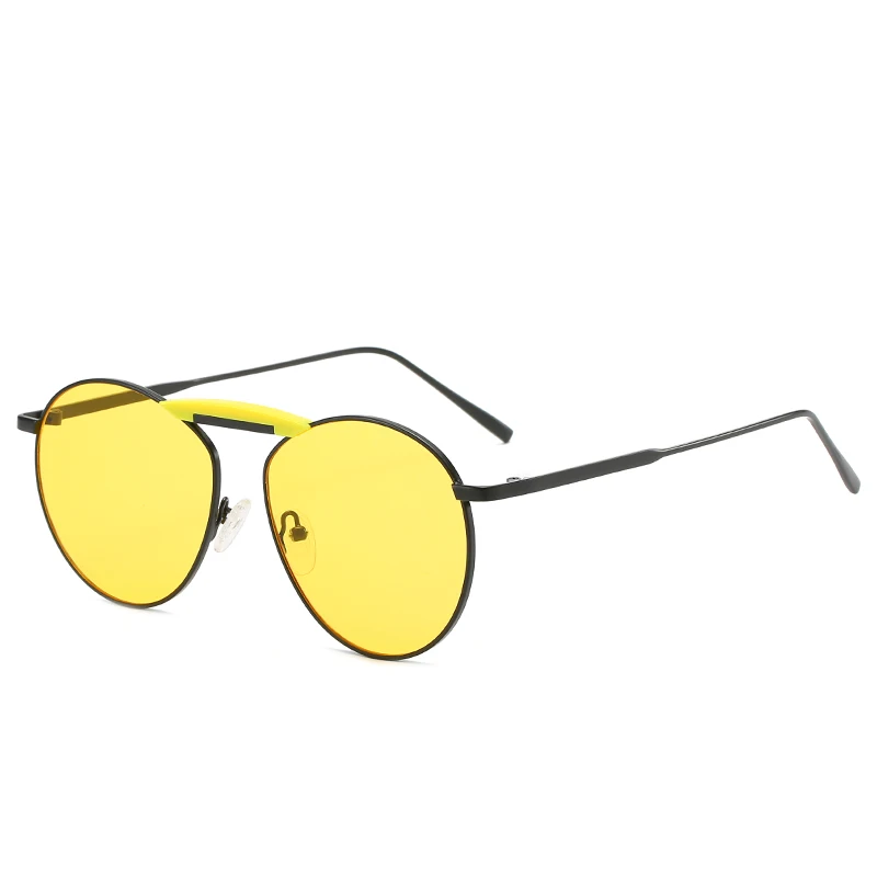 Модные женские солнцезащитные очки, авиационный стиль, карамельный цвет, оттенки для женщин, Корея, lentes de sol mujer okulary - Цвет линз: Tint Yellow