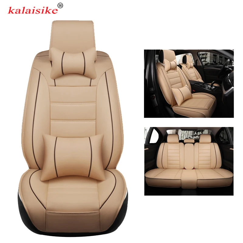 Kalaisike fundas universales de cuero para asiento de coche, para Peugeot 407, 4008, 307, 206 Kalaisike fundas universales de cuero para asiento de coche, para Peugeot 407, 4008, 307, 206
