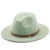 56-60cm White/BlackWide Brim Fedora Hat Women Men Imitation Wool Felt Hats with Metal Chain Decor Panama Jazz Chapeau hat 16