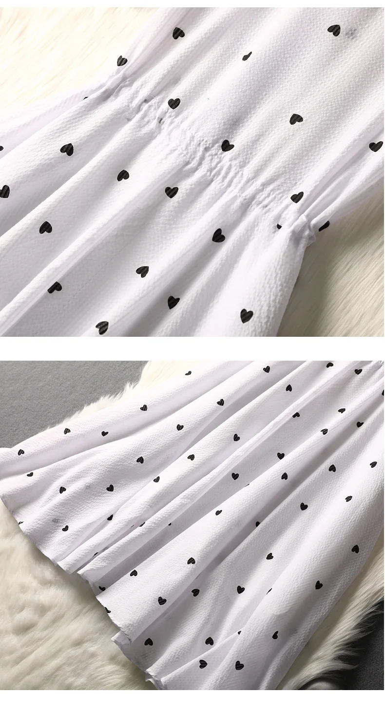 Lan Mu Square Large Size Dress Summer Wear Polka Dot Western Style Shirt Dress Large GIRL'S Size Slimming Belly Covering Dress 1