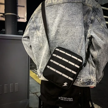 

High Capacity Canvas Lightning Cute Shoulder Bag Messenger Bag Canvas Men and Women Pure Color Casual Tote Outdoor Bag