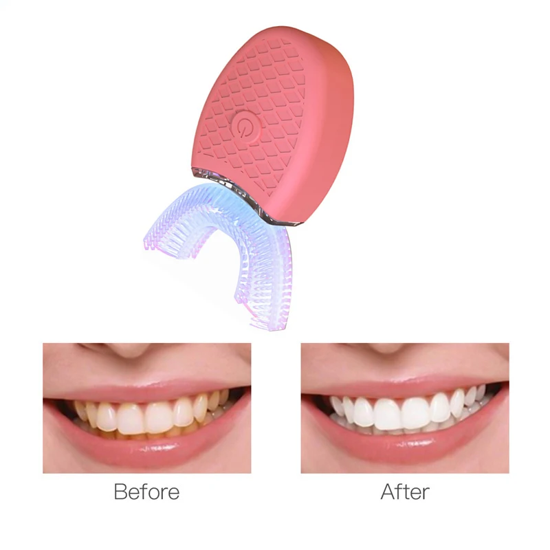 New 2PCS 360 Degrees ligent Automatic Sonic Electric Toothbrush USB Rechargeable Ultrasonic U Shape 4 Modes Timer New 2PCS 360 Degrees ligent Automatic Sonic Electric Toothbrush USB Rechargeable Ultrasonic U Shape 4 Modes Timer
