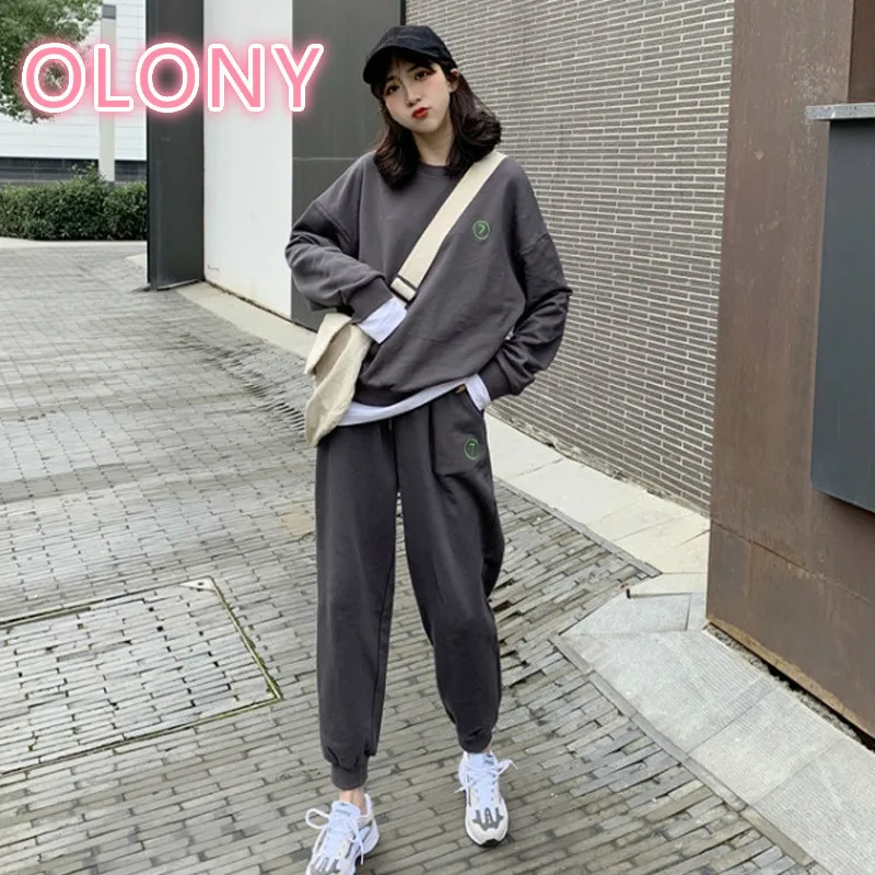 

Leisure Time Suit Suit-dress Sweater Pants Student Western Style Cute Twinset 40k679 two piece set