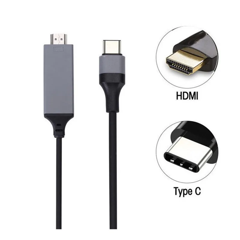 USB 3,1 к HDMI 4K Кабель-адаптер 2M type C к HDMI кабель для MacBook samsung Galaxy S9/S8/Note 9 huawei USB-C HDMI