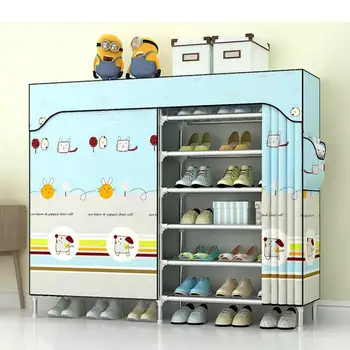 

Shoe rack multi-layer shoe cabinet home simple door storage shoe rack Oxford cloth dormitory dust cloth cabinet economy