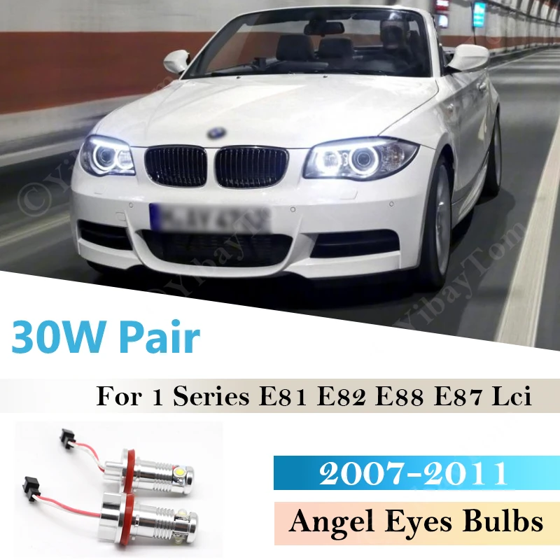 Coppia 30W Indicatore Led Per Bmw E81 E82 E87 Smc E88 Convertibile 2007 ~ 2011 Faro Angel Eyes Lampadine Accessori Auto 6000K