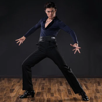 

Men'S Ballroom Dance Pants Latin Dance Costumes Pants Practice Clothing Modern Trousers Pocket Pants Latin Dance Dress DQS3149