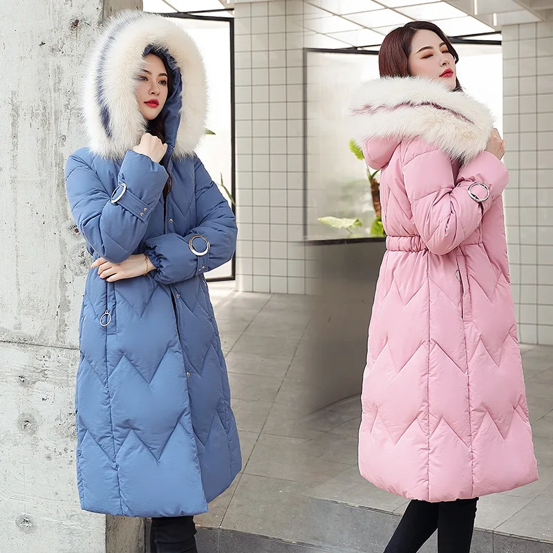 

2019 Autumn And Winter New Style Fashion Korean-style WOMEN'S Wear down Jacket Cotton-padded Clothes Mid-length Waist Hugging Sl