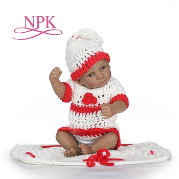 

NPK newborn cute small 12inch soft silicone vinyl real soft gentle mini reborn baby doll Christmas gift toys on birthday