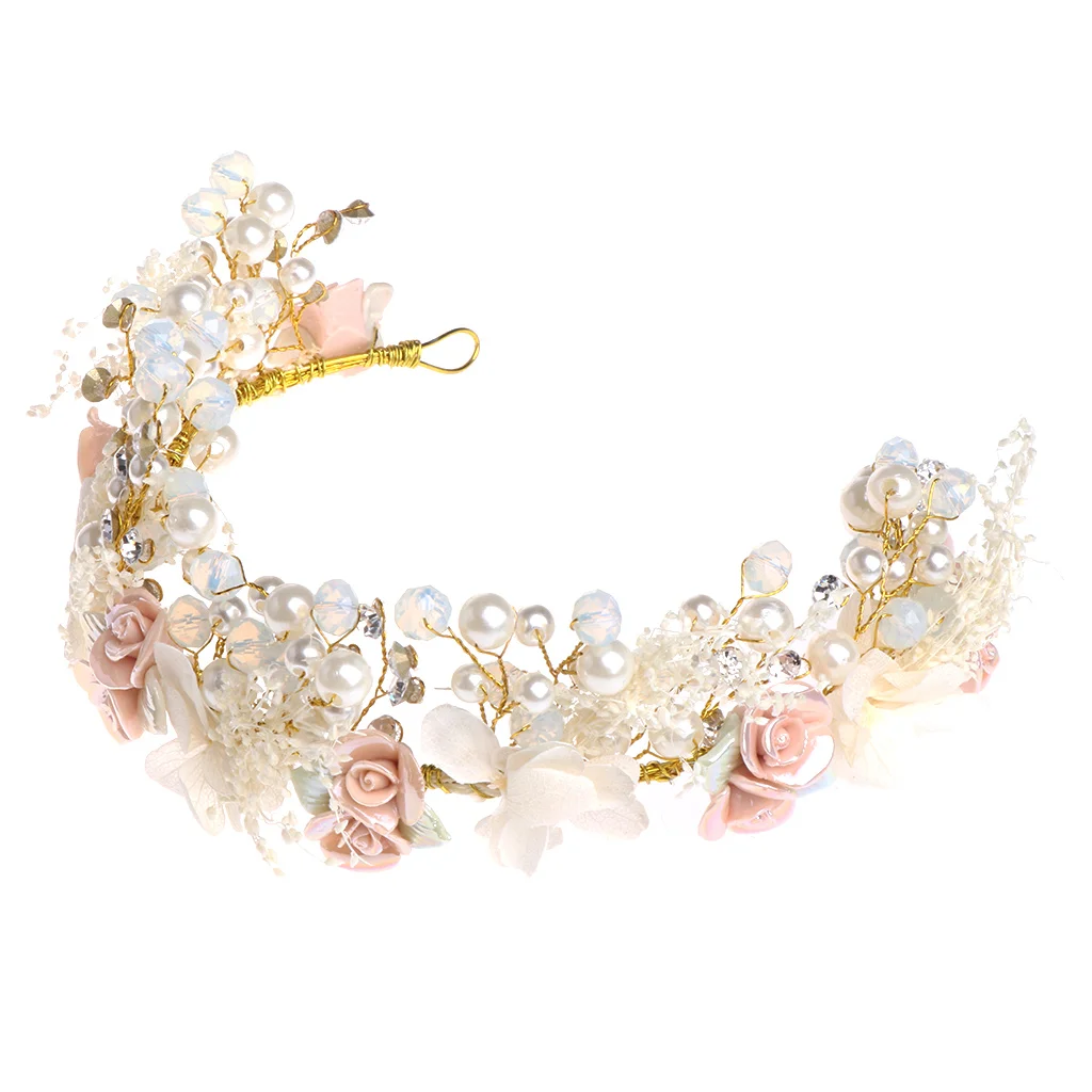 

Bride Headband Hair Band Flower Women Wedding Headwear Jewelry Hair Accessories W2952001