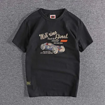 

2020 new arrival Japanese style youth trend half sleeve car print all-around men's round neck short sleeve T-shirt tops 0143