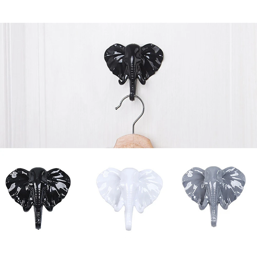 Home Storage Multifunctional Animal Sticky Holder Self Adhesive Elephant Head Wall Hook Bathroom ABS Decorative Kitchen