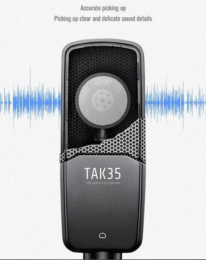 Takstar TAK35 профессиональный микрофон для записи использования для вокала/инструмента/профессиональной записи, сетевой прямой трансляции