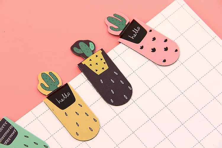 3 шт./лот DIY каваи кактус Закладка на магните милый многоцелевой офис школьные канцелярские принадлежности papelaria подарок учителю 01459