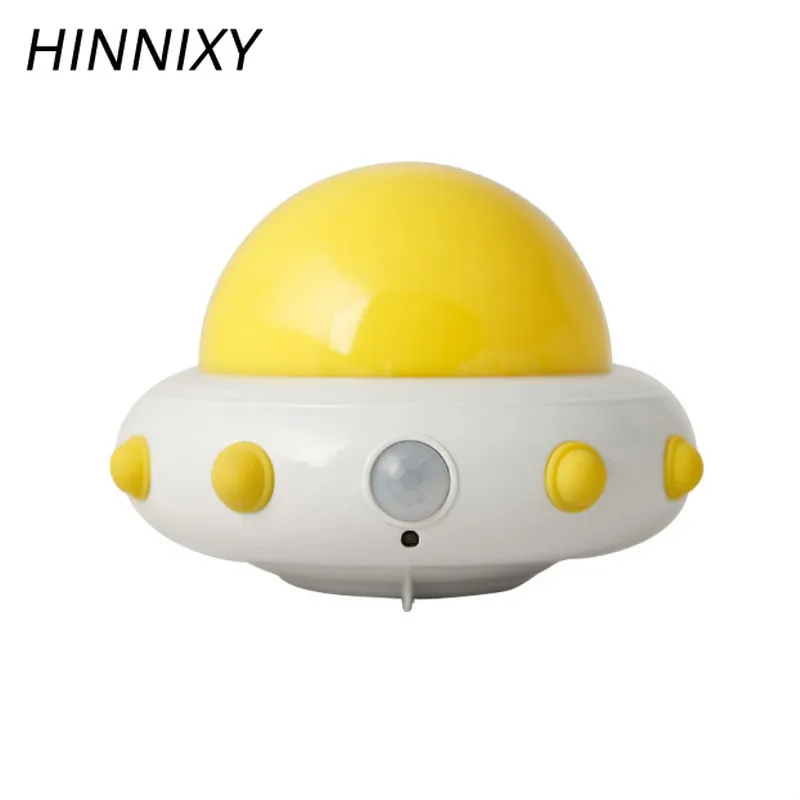 Hinnixy НЛО дистанционный ночной Светильник энергосберегающая розетка для зарядки Регулируемая яркость Функция синхронизации детская прикроватная лампа