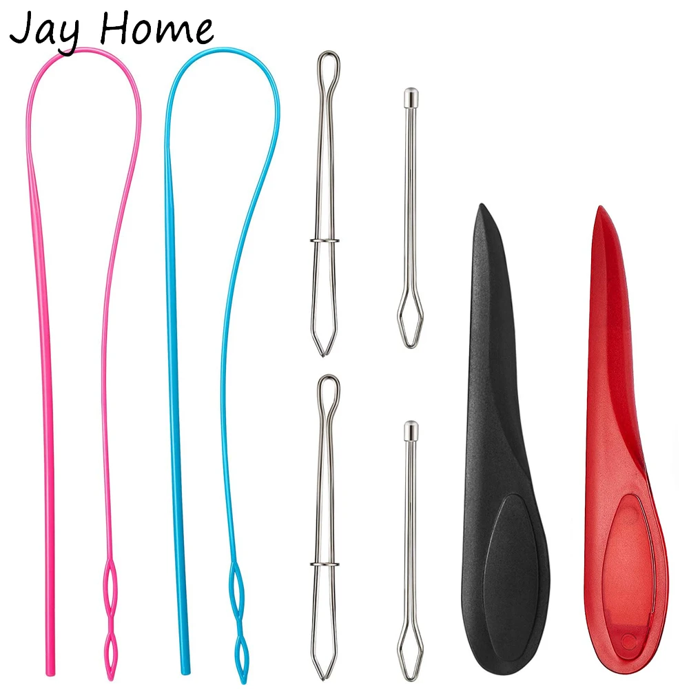 

7PCS Flexible Drawstring Threaders Kits Metal Drawstring Threader Replacement Tools & Tweezers & Point Tuner for Sewing Supplies