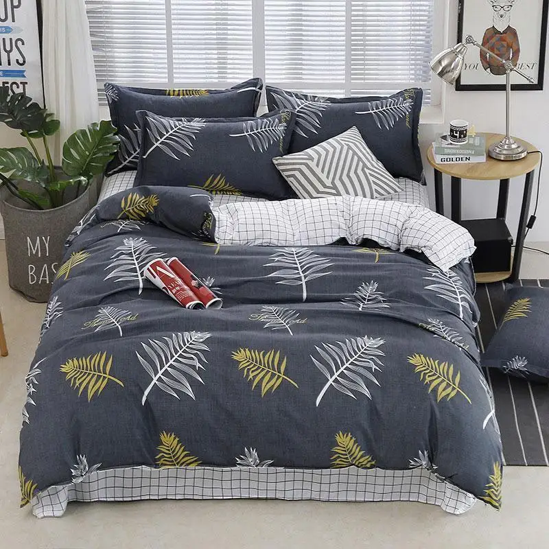 

39Leaf Plant 4pcs Girl Boy Kid Bed Cover Set Duvet Cover Adult Child Bed Sheets And Pillowcases Comforter Bedding Set 2TJ-61006