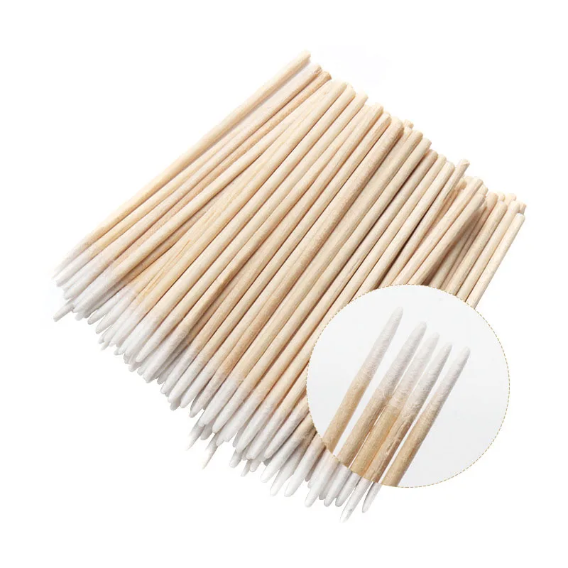 300 pcs Disposable Ultra-small Cotton Swab Brush Lint Free Micro Brushes Wood Cotton Eyelash Extension Glue Removing Tools 5