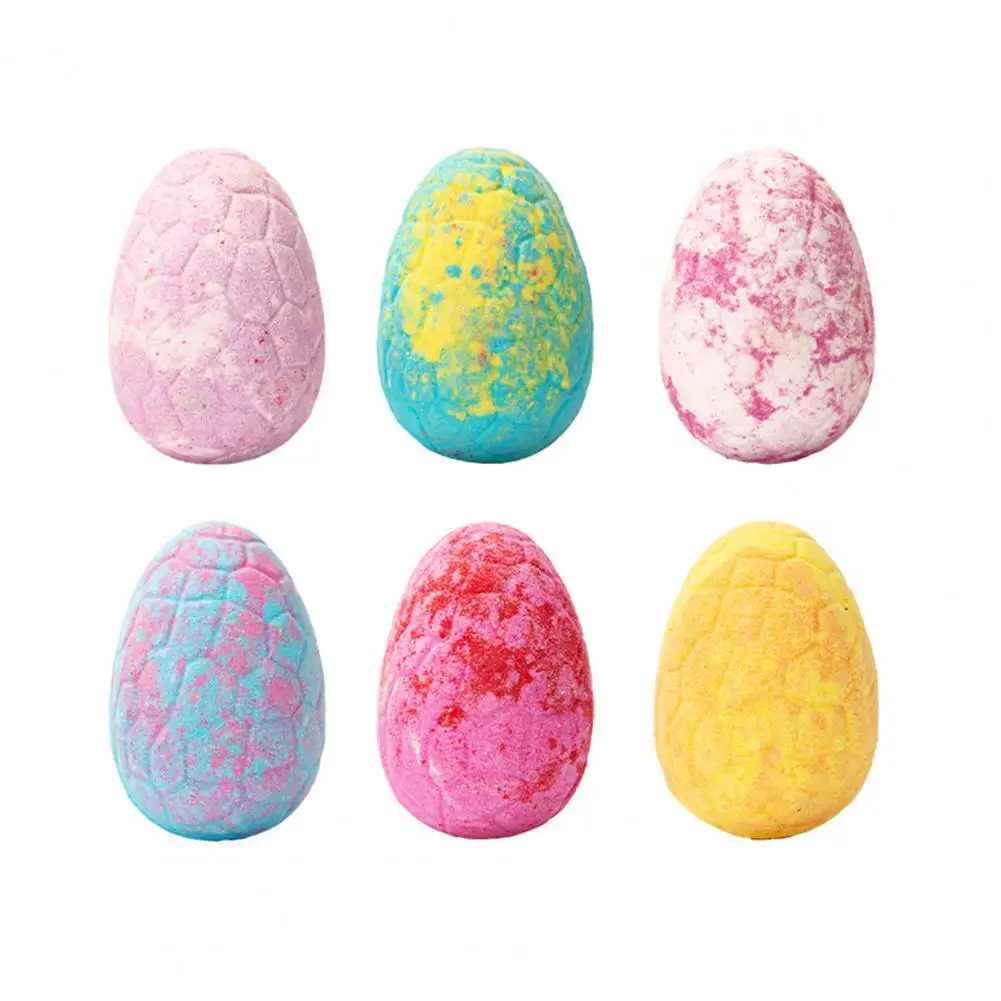 6Pcs/Set Bath Salts Bath Bomb Dinosaur Egg Shape Aromatic Gently Clean Plant Extract Bubble Soap Home Children Ball for Kid