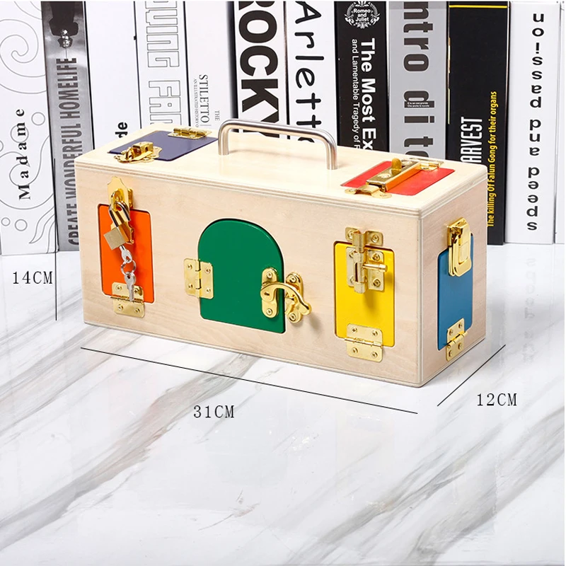 Деревянная практичная маленькая коробка с замком детская игрушка-пазл для раннего развития разблокировка игрушки детский сад