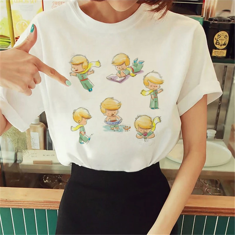 Hot Spring Summer Little Prince Graphic Women's T-Shirt Little Prince Graphic Tees Vouge Shirts For women O-Neck Short Sleeve cheap t shirts