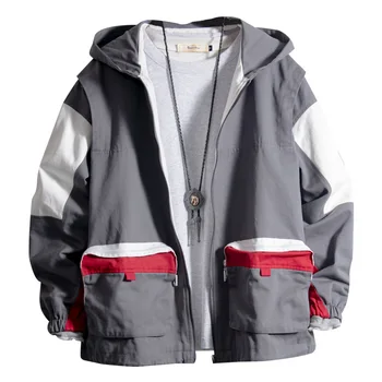 

Men Streetwear Windbreaker Jacket Japanese Hoodie Vintage Waterproof Jacket Chaqueta Casual Hombre Man Jacket Autumn 2019 II50JK
