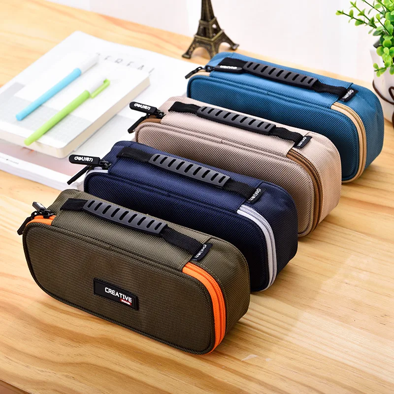 

Deli Stationery 66760 Students Pencil Case Stationery Bags Stationery Box Large Capacity Multi-functional Simple Design Hand