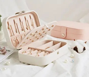 

Wholesale minimalism girls multi-functional jewelry storage box for earrings necklace pendant jewelry accessories