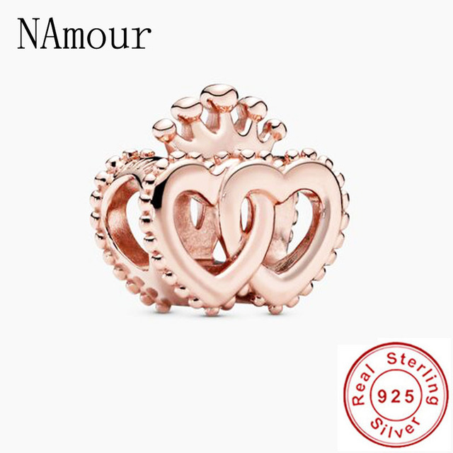Original Kangaroo freehand heart key lock Bead fit Pandora charms silver 925 Bracelet for women fashion jewelry rose gold