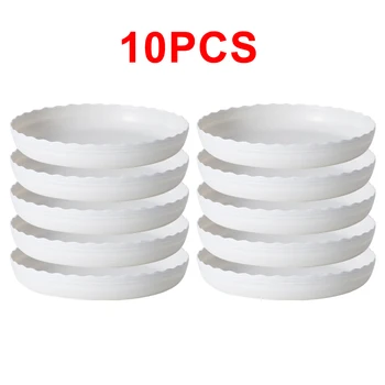 

10pcs Flower Pot Tray Bonsai Accessories Garden Supplies Resin Round Plant Saucers Balcony Reusable Indoor Outdoor Succulent