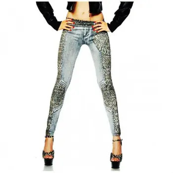 

NEW Fashion Sexy Women Leopard Jeans Patchwork Leggings Skinny Jeggings Stretchy Slim Leggings Fashion Skinny Pants