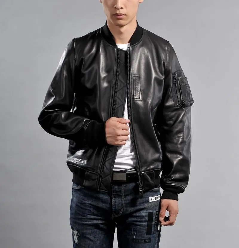 

Free shipping.Brand new classic MA1 jacket.100% thick sheepskin coat,japan style genuine leather jackets.high quality sales