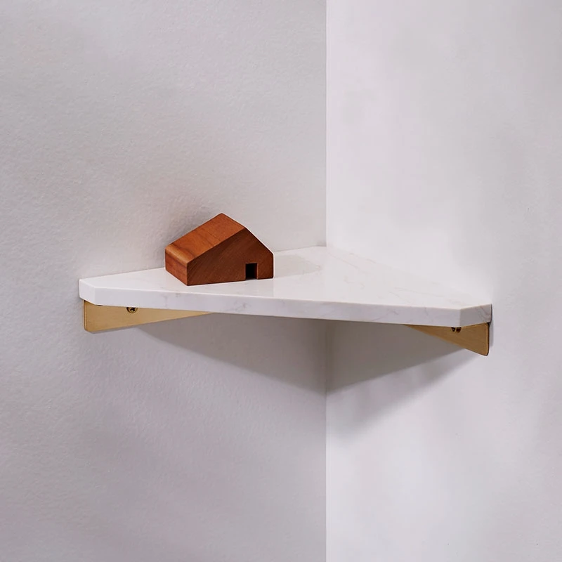 Bathroom Corner Frame Brass Art Wall Corner Shelf Shower Gel Rack