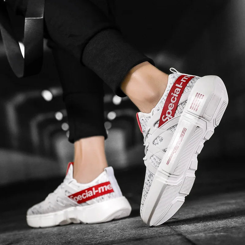 

MEN'S Shoes Autumn Shoes White Korean-style Trend Versatile Breathable Mesh Men Hip Hop Hip Hop Sports Casual Men's Trendy Shoes