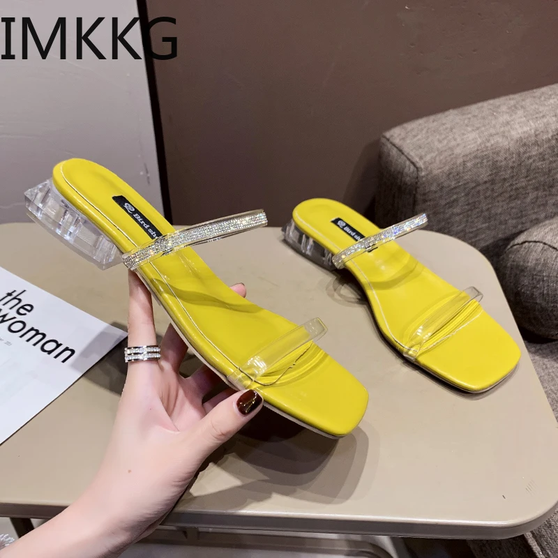 2020 женские крутые босоножки обувь знаменитостей в простом стиле ПВХ прозрачные