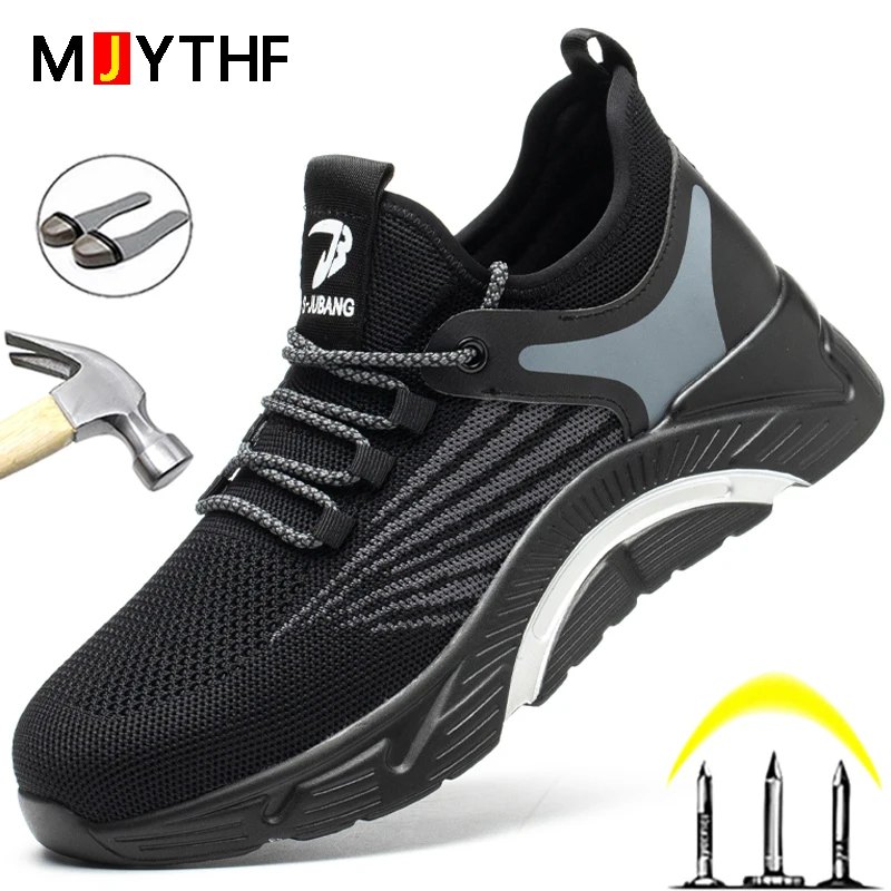 2021 Safety Shoes Men Steel Toe Cap Work Safety Shoes Sneakers Male Lightweight Work Boots Men Indestructible Work Shoes Male