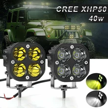 

2PC CREE XHP50 40w Working Light LED Pods Light Bar Floodlight Waterproof Emergency for Pickup Truck Jeep SUV ATV UTV UTE SUV