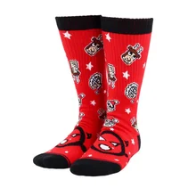 Рождественские носки для женщин и мужчин с принтом, хлопок, спандекс, эластичное волокно, легкие, анти-пот, новинка, компрессионные носки средней длины, Лидер продаж