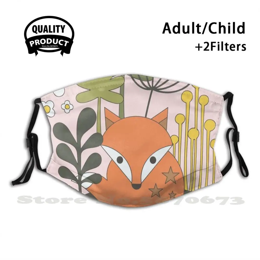 

Foxy Reusable Mouth Mask Filter Cool Funny Masks Foxy Foxie Fox Stars Cute