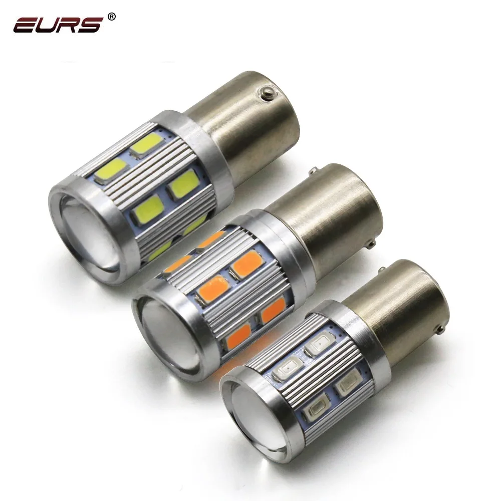Светодиодные лампы EURS 10 Вт 1156 BA15S P21W 5630 12 SMD указатели поворота задний фонарь