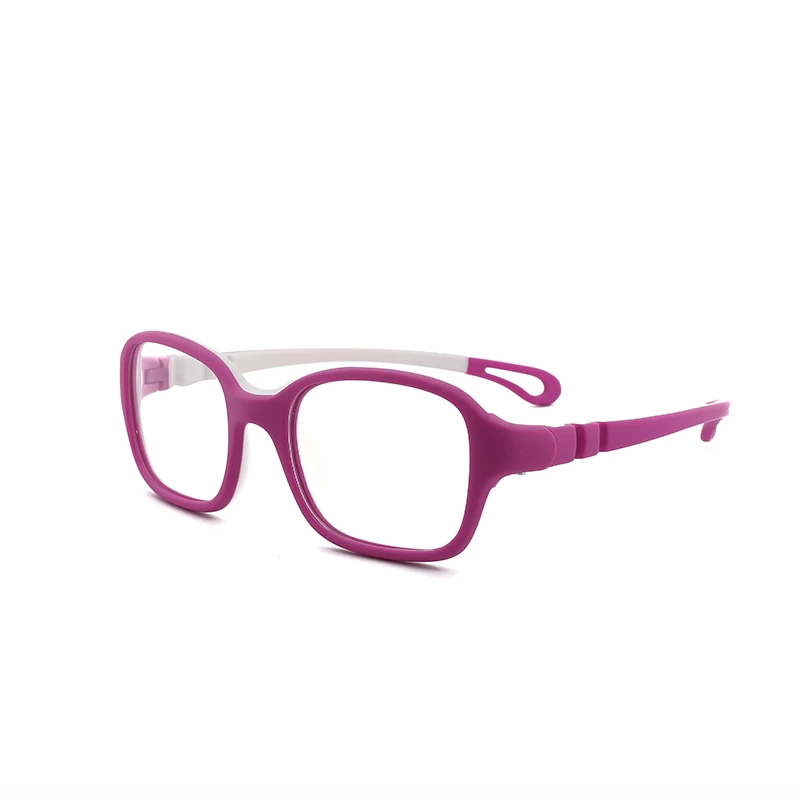 O-Q CLUB TR90 Plastic titanium kids frame eyeglasses children glasses Silicone frame rubber cat animal Safe Unbreaken myopia - Цвет оправы: Rose White C05