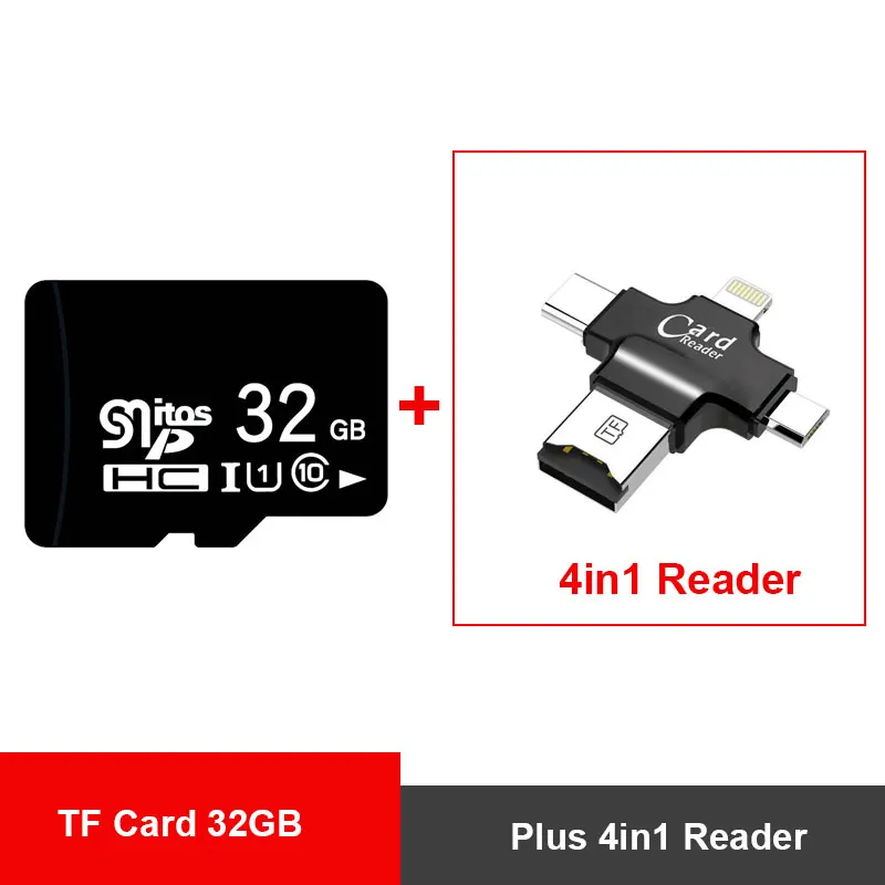 32G Plus 4in1 Reader 128 Мб Micro SD карта 32 Гб 64 Гб 128 ГБ TF Память cartao de memoria tarjeta microsd с кардридером адаптер для сотового телефона/КПК - Емкость: 32G Plus 4in1 Reader
