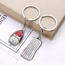Модель мини мышь клавиатура кольцо для ключей для пары брелок кулон Горячая горячие продажи небольшие подарки-логотип