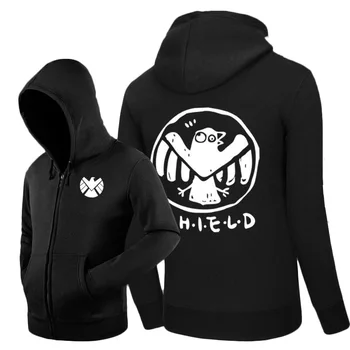 

2019 men's Eagle Agents of Shield Season 3 Logo Printa ble symbol Casual cotton cozy full zip hoodies Free shipping