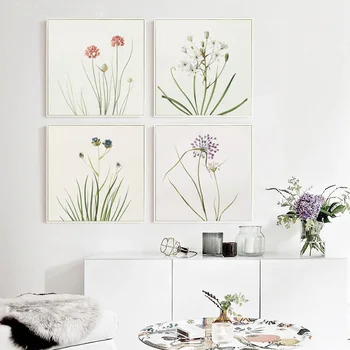

Spring Flower Language North Europe Small Fresh Flower Hanging Picture Modern Simple Living Room Decoration Painting Frameless