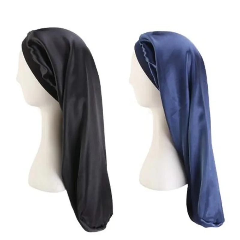 

Elastic Wide Satin Bonnet To Sleep Long Hair Hat Wrap Heated Cap For Hair Care Bonnets For Women Men Unisex Cap Silk Bonnet