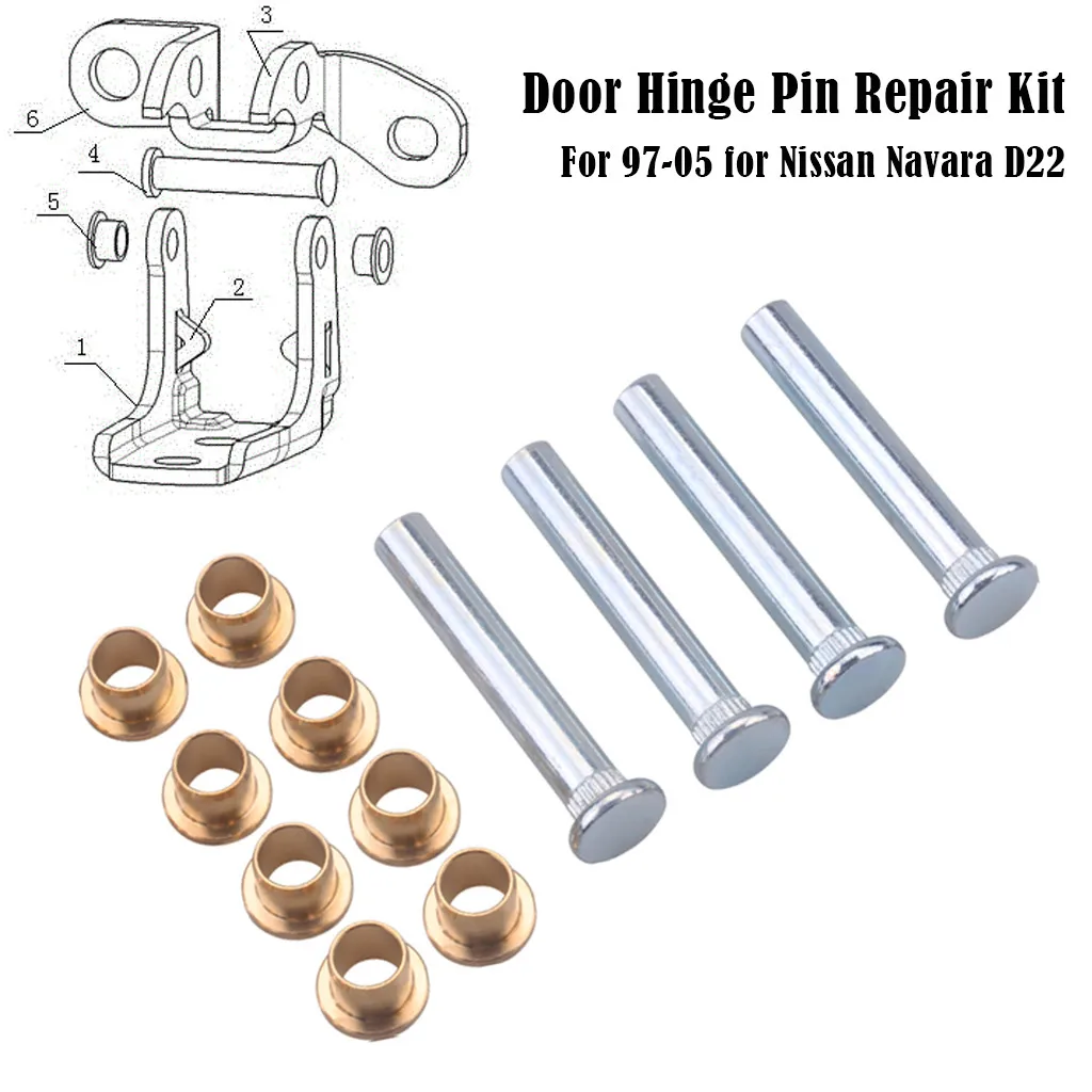 Car Door Hinge Pins Bushing Repair Assembly Kit Set For Nissan Navarra