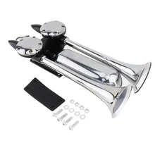 12 V-24 V 100-115 дБ супер громкий звуковой сигнал воздуха воздушный компрессор с двойным Рог хром звуковой сигнал для грузовика для поездки на машине или поезде